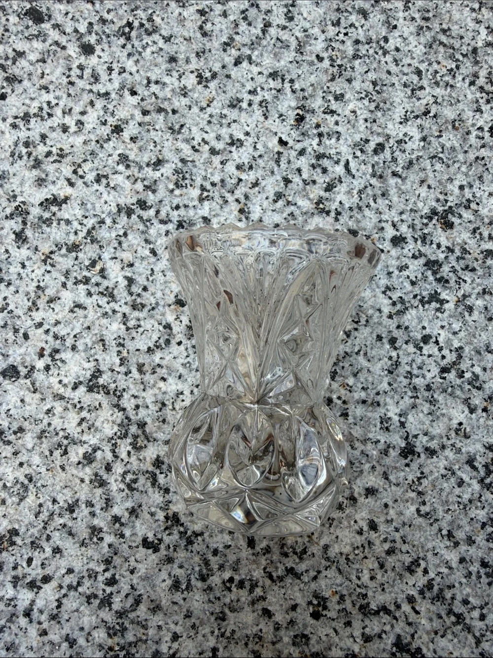 Stanley Clear Pressed Glass Floral Bud Vase